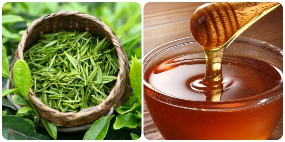 Mật ong pha với trà xanh giúp tái tạo mô, giảm nếp nhăn hiệu quả